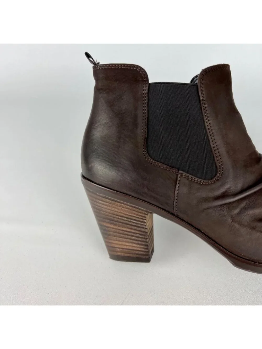 Paul Green Womens Jano Brown Leather Scrunch Chelsea Ankle Boot size US 8.5 UK 6